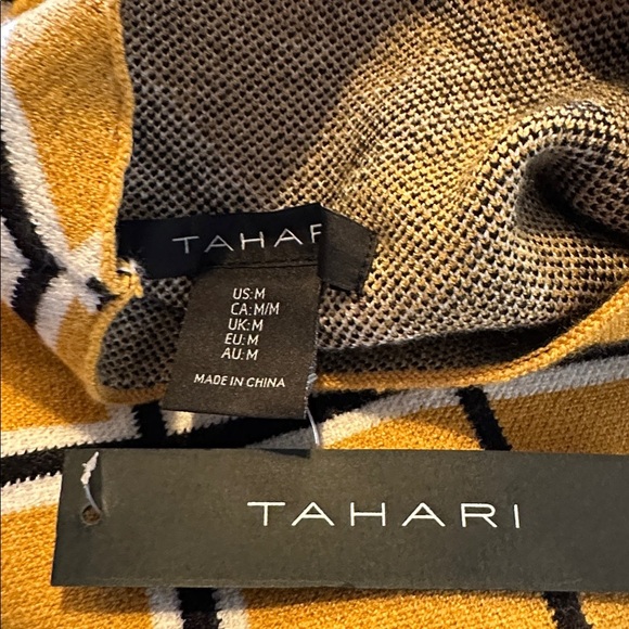 Tahari Mustard and Black Plaid Mock Turtleneck Long Sleeve Sweater NWOT - Picture 11 of 13
